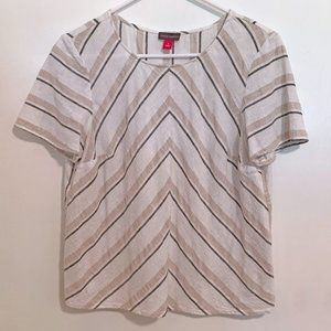 Linen Cotton Short Sleeve Top Vince Camuto Size Small